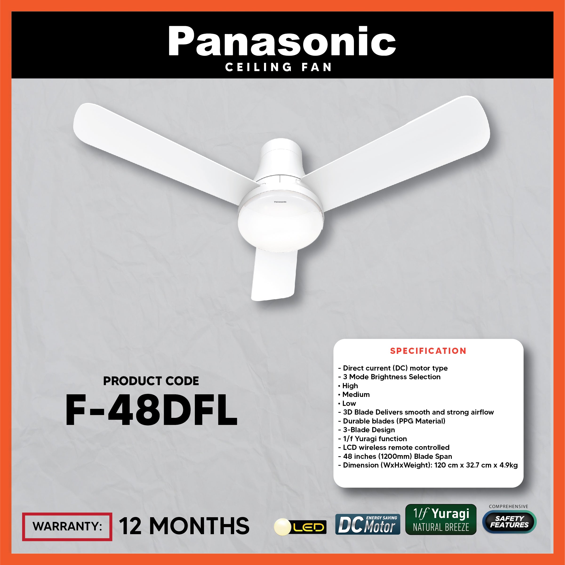 Panasonic Ceiling Fan F48DFL