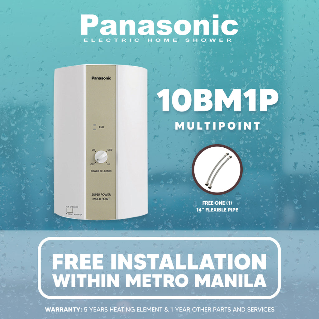Panasonic DH-10BM1P Multi-Point Bathroom Shower Heater - Metal-lite PH