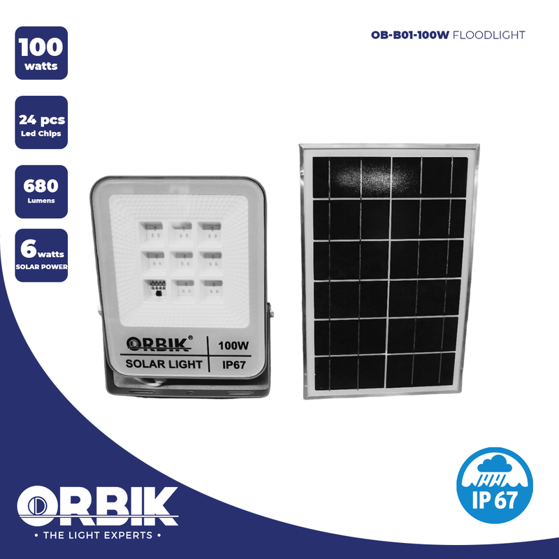 ORBIK SOLAR LED FLOOD LIGHT OB-FL-BO1-100W