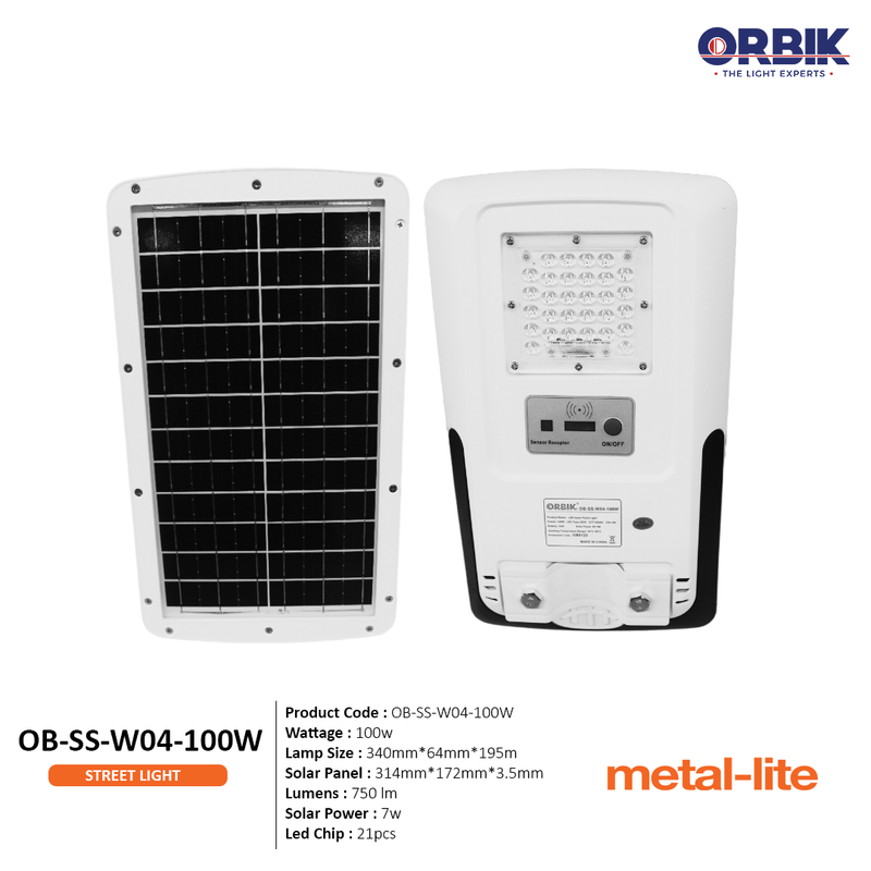 ORBIK SOLAR LED STREET LIGHT OB-SS-W04-100W