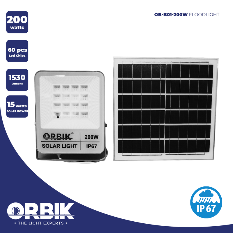 ORBIK SOLAR LED FLOOD LIGHT OB-BO1-200W