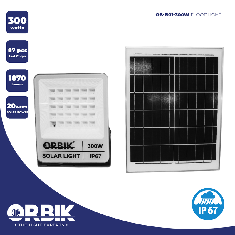 ORBIK SOLAR LED FLOOD LIGHT OB-FL-BO1-300W