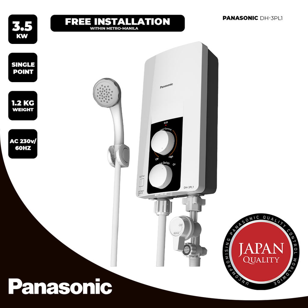 Panasonic Water Heater DH-3PL1 Single-Point - Metal-lite PH