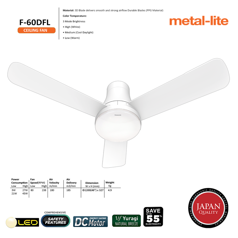 Panasonic Ceiling Fan F-48DFL