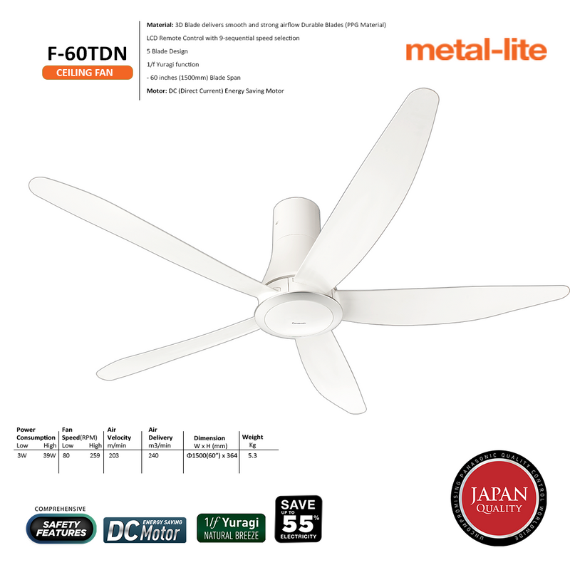 Panasonic Ceiling Fan F-60TDN
