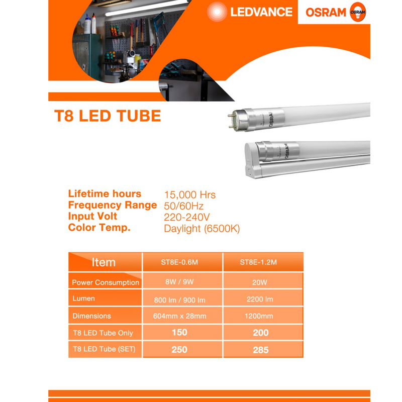 LEDVANCE T8 LED Tube Set 8W