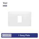 T&J Orbik 1 gang plate white