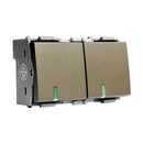 T&J Orbik Flat Series 16AX 2 Gang 1 Way switch Champagne grey