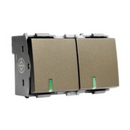 T&J Orbik Flat Series 16AX 2 Gang 1 Way switch Champagne grey
