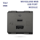 T&J Orbik 2 gang 2-Pin + Earth Switched Euro-American Socket Matt Grey