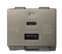 T&J Orbik 2-Pin + Earth Universal Socket Champagne Grey