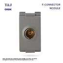 T&J Orbik 2 gang 2-Pin + Earth Switched Euro-American Socket Matt Grey