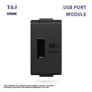 T&J Orbik 2 gang 2-Pin + Earth Switched Euro-American Socket Matt Black