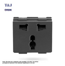 T&J Orbik 2 gang 2-Pin + Earth Switched Euro-American Socket Matt Grey