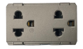 T&J Orbik 2-Pin + Earth Universal Socket Champagne Grey