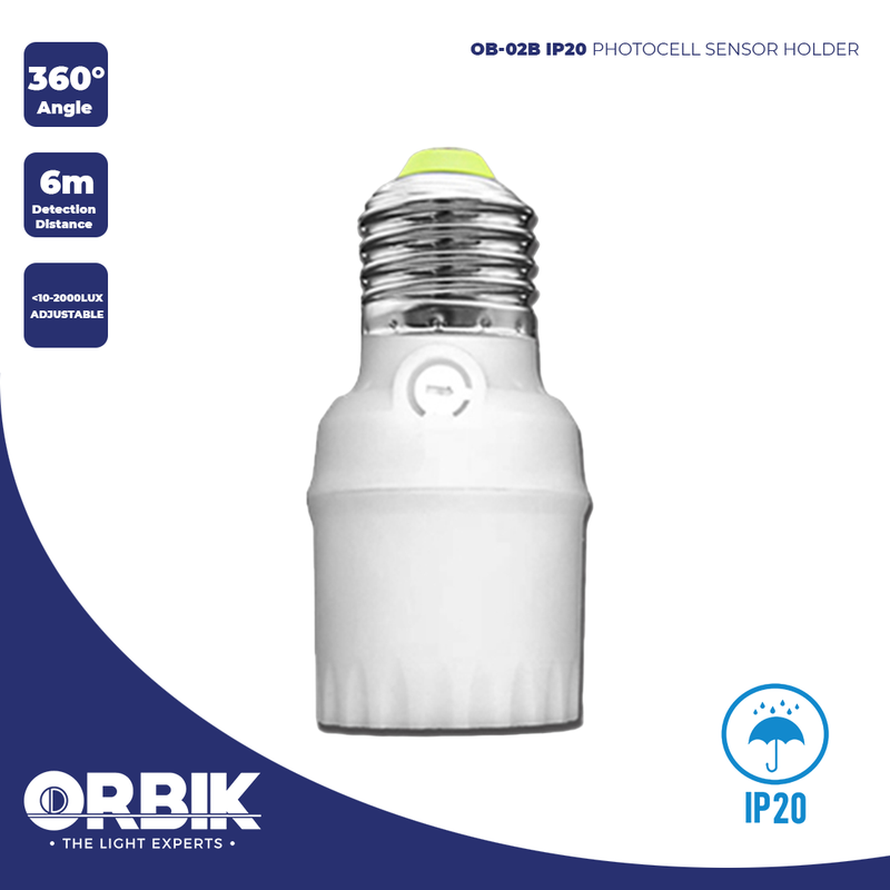 ORBIK OB-02B IP20 E27 Photocell Sensor Holder