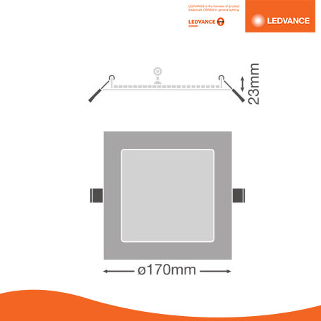 LEDVANCE LED Eco Slim Downlight 12W (Square)