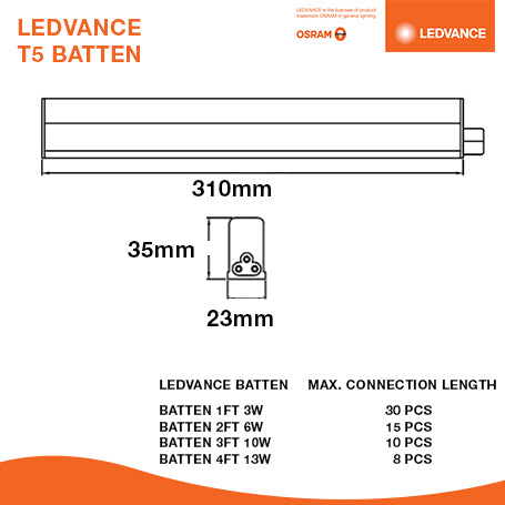 LEDVANCE T5 Batten 3W
