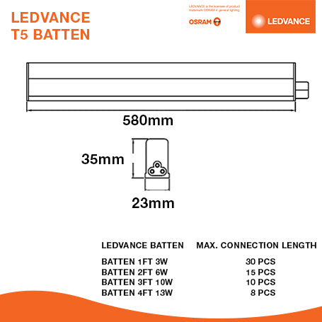 LEDVANCE T5 Batten 6W