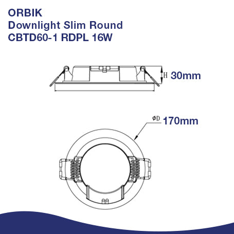 ORBIK Eco Slim Downlight CBTD 16W (Round)
