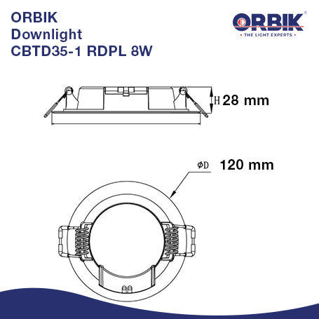 ORBIK Eco Slim Downlight CBTD 8W (Round)