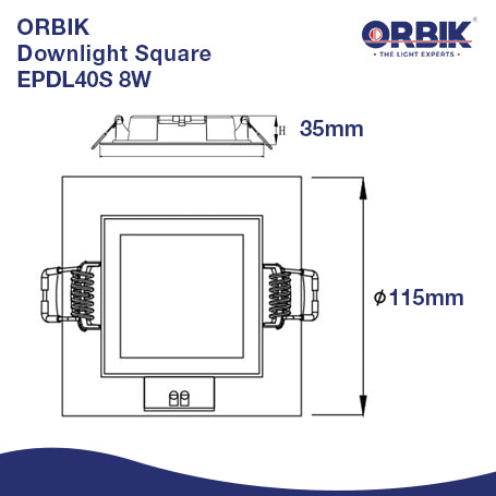 ORBIK Eco Slim Downlight EPDLS 8W (Square)