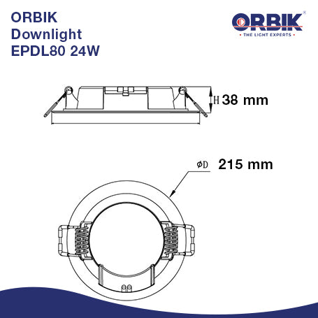 ORBIK Eco Slim Downlight EPDL 24W (Round)