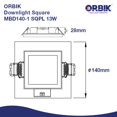 ORBIK Eco Slim Downlight MBD SQPL 13W