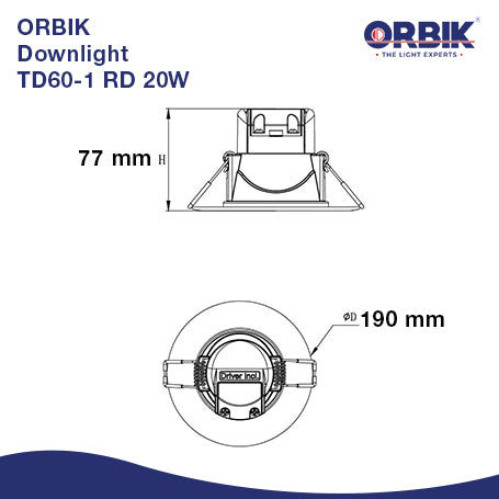 ORBIK Downlight TD 20W (Round)