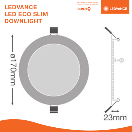 LEDVANCE LED Eco Slim Downlight 12W (Round)