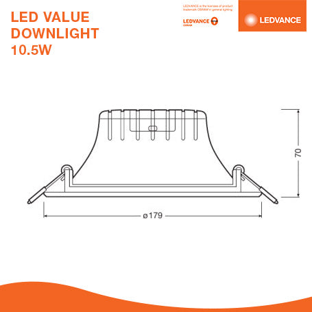 LEDVANCE LED Value Downlight 10.5W (Round)