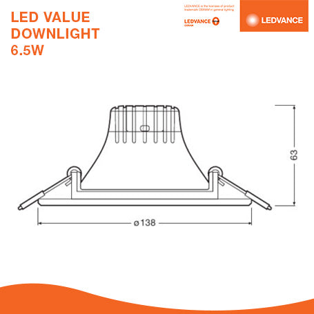 LEDVANCE LED Value Downlight 6.5W (Round)