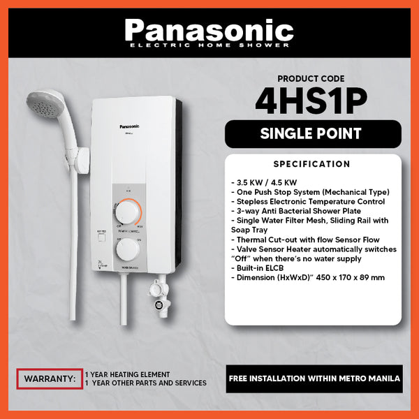 Panasonic Water Heater DH-4HS1P Single-Point