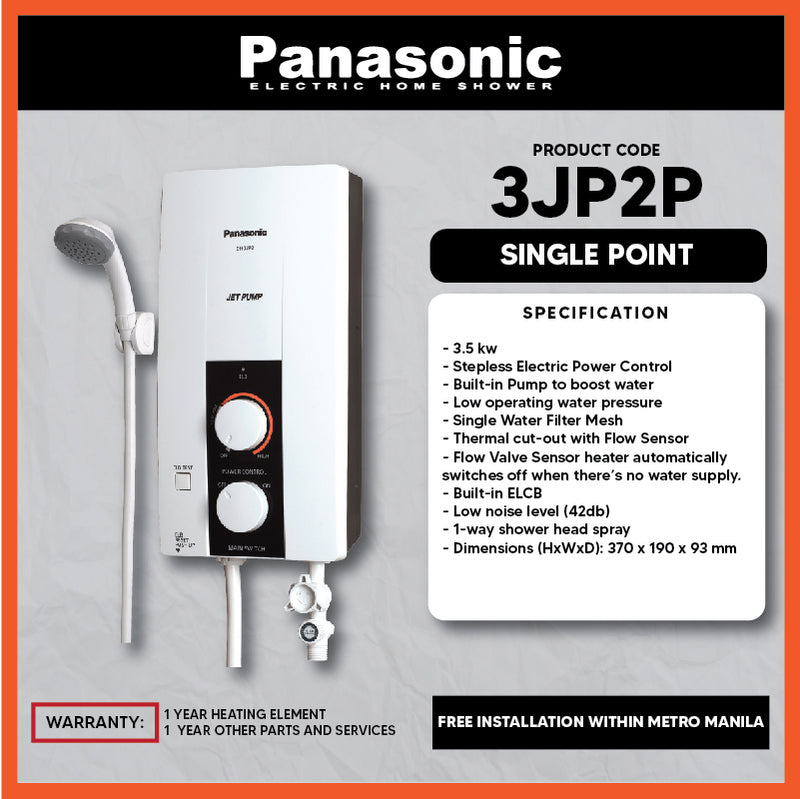Panasonic Water Heater DH-3JP2P Single-Point