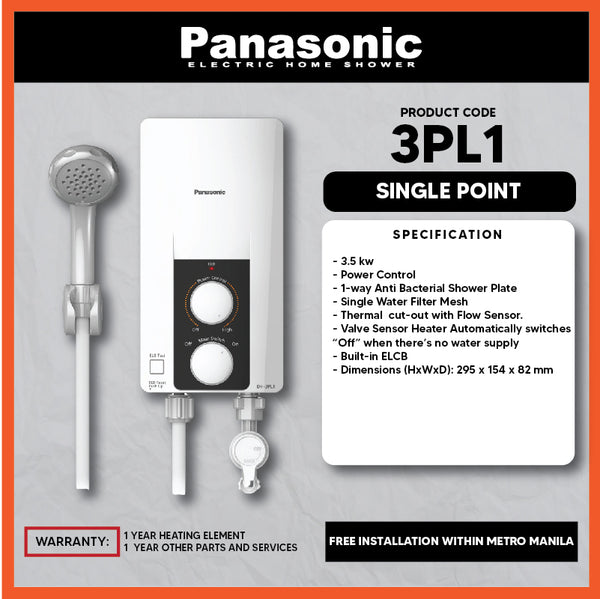 Panasonic Water Heater DH-3PL1 Single-Point