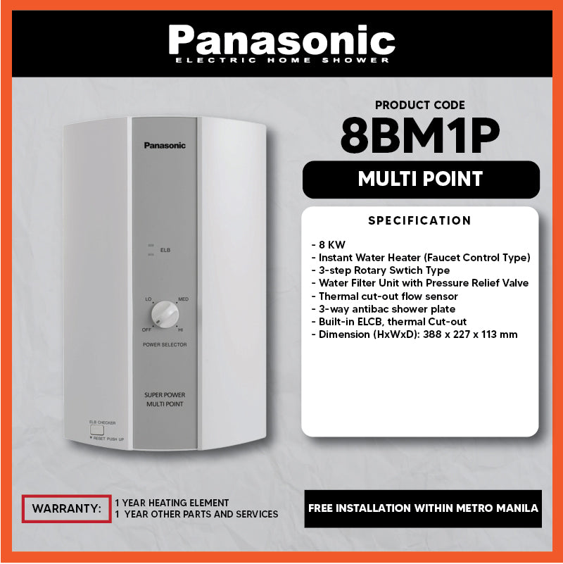 Panasonic Water Heater DH-8BM1P Multi-Point