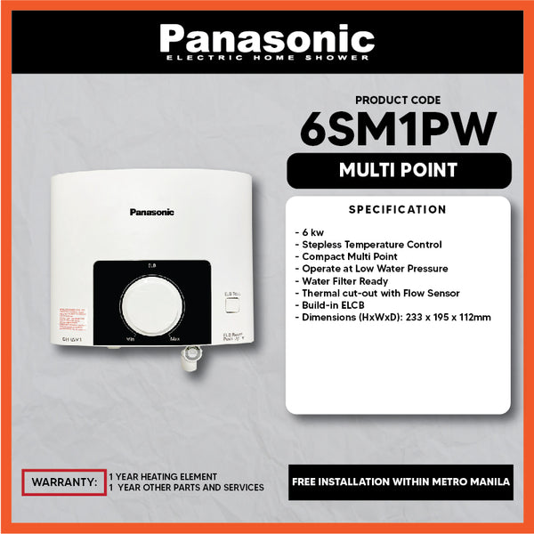 Panasonic Water Heater DH-6SM1P Multi-Point