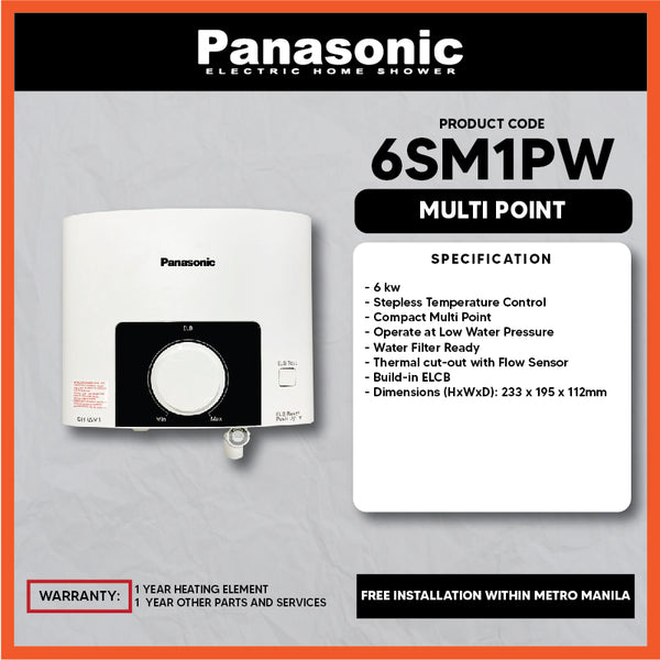 Panasonic Water Heater DH-6SM1P Multi-Point