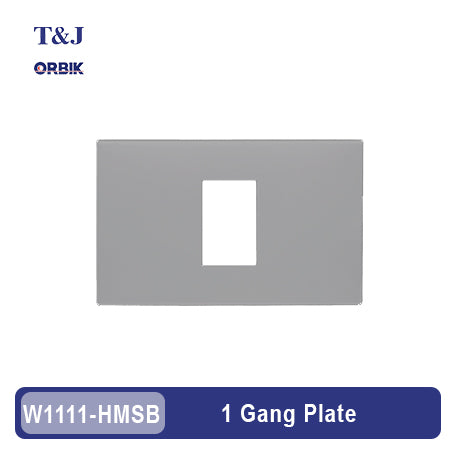 T&J ORBIK W1111-HMSB 1 Gang Plate (Matte Gray)