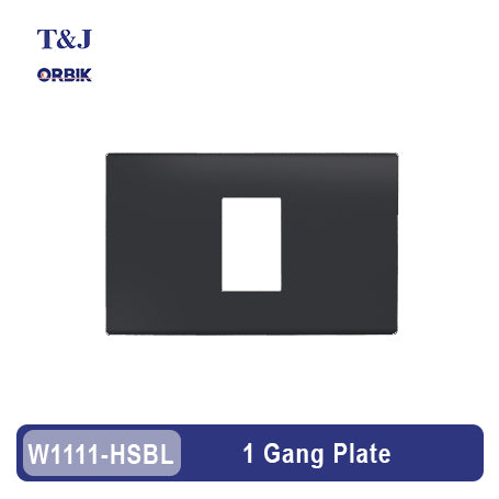 T&J ORBIK W1111-HSBL 1 Gang Plate (Matte Black)