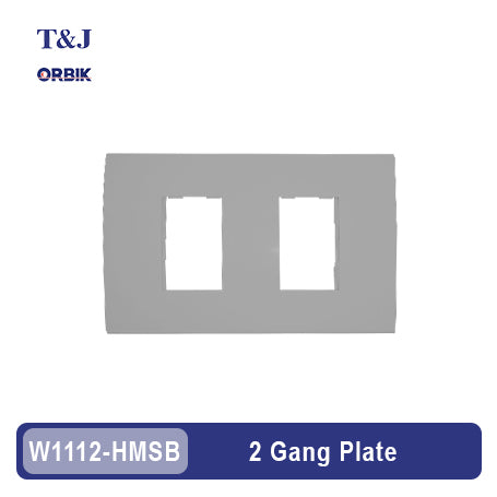 T&J ORBIK W1112-HSBL 2 Gang Plate (Matte Gray)