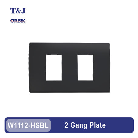 T&J ORBIK W1112-HSBL 2 Gang Plate (Matte Black)