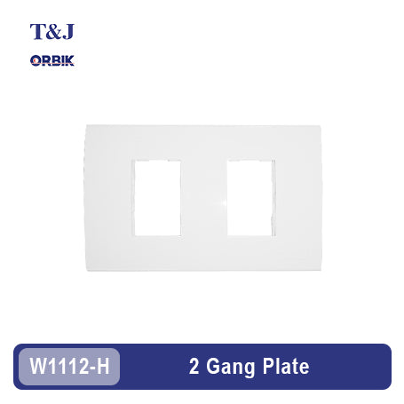 T&J ORBIK W1112-HSBL 2 Gang Plate