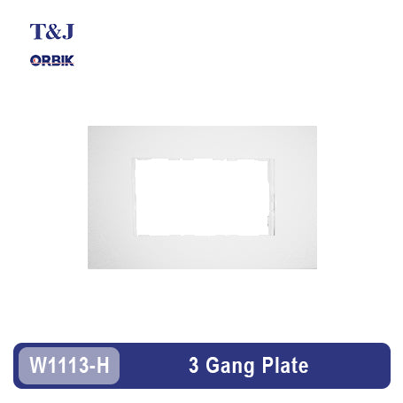 T&J ORBIK W1113-HSBL 3 Gang Plate