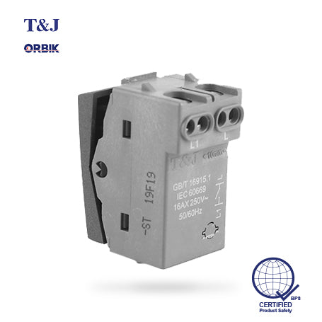 T&J ORBIK W2711L - 1-Way Switch with LED Indicator (Matte Black)