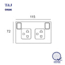 T&J ORBIK 2 Gang Outlet with Switch