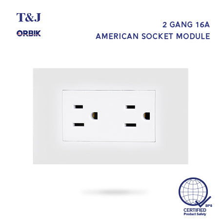 T&J ORBIK W8316V2 - 2 Gang Outlet with Plate