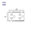 T&J ORBIK 2 Gang Universal Outlet (Matte Gray)