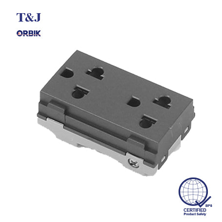 T&J ORBIK W8416V2 - 2 Gang Outlet (Matte Black)